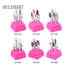 Bits Combined Milling Cutters Set For Manicure , Ceramic Nail Drill Bits Kit Electric Removing Gel Polishing Tools