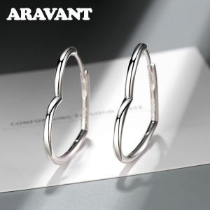 Orecchini Aravant 925 Silver Heart Hoop Earrings for Women Fashion Jewelry Gift