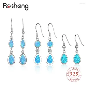 Dangle Ohrringe 925 Silberschmuck Boho Ethnic Blue Opal Tropfen für Frauen Stammes Vintage Pendientes Mujer Moda Luxus