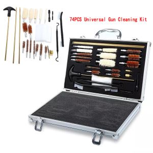 Acessórios Caça tática 74pcs Universal Cleaning Kit Pistol Rifle Shotgun Armas de armas de fogo de espingarda