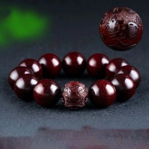 Strands SixCharacter Mantra Indian Lobular Rosewood Bracelet Sandalwood Carving 2.0 Homens e mulheres brincando com Rosários de Buda