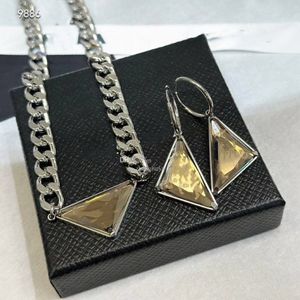 European and American letter necklace advanced sense of fashion and versatile clavicle chain earrings set329m