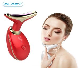 Scrubs de rosto elétrico Cuidado com a pele facial Removedor de rugas de massageador de pescoço para o Micro Corrente LED PON Máquina facial FE7672875