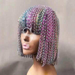 Scen Wear Bar Nightclub Gogo Dancer Head Ornament Party Show Rave Accessories Costume Sparkly Tassel Chain Wig Headbon