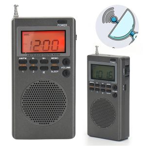 Radio AM FM Portable Radio Mini Pocket FM AM Radio Alarm Clock Sleep Timer Pocket Transistor Radio Stor mottagning för Walking Jogging