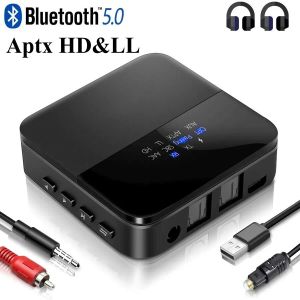 Adapter Bluetooth 5.0 Ljudsändarmottagare APTX HD LL Low Latency CSR8675 Trådlös adapter RCA SPDIF 3,5mm AUX Jack för TV PC -bil