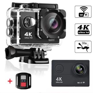 Kameralar Sürücü Ultra HD 4K 60PFS Action H9R WiFi 2 LCD 30M Su Geçirmez 170D Uzaktan Kumanda Kask Bisiklet Video Kamera Açık Spor Cam