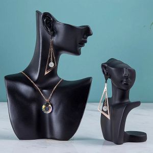 Necklaces Resin Mannequin Bust For Women Necklace Display Rack Pendant Earring Stand Holder Show Decorate Jewelry Exhibition Shelf Props