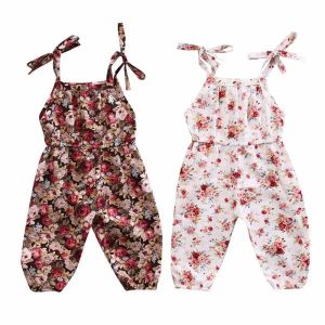 One-Pieces Wholesale Newborn Infant Baby Girl Floral Print Romper Sleeveless Jumpsuit One Piece Outfits Sunsuit Toddler Girl Summer Clothes