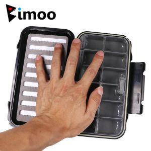 Accessoires Bimoo M Größe wasserdichtes Fischerei Fliegenbox Fliegenfischerei Tackle Box kleiner Löffel Köder Haken Eis Jig Aufbewahrungsbox 7.76'x4.40''x1.81 '' '' '