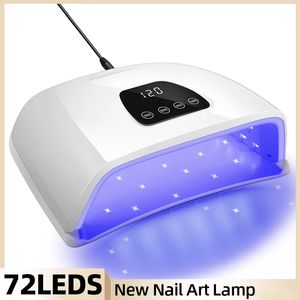 72LED Nail Dryer Lamp Power UV LED No Black Hands For Drying Gel Polish Professional With Auto Sensor 240415