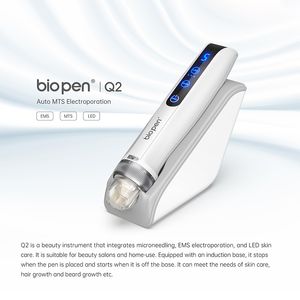 Skönhetsutrustning Professionell Micro Current Micro Needle Bio Pen Q2 LED -ljusterapi för håravfall EMS Anti -rynkor Skinfirma