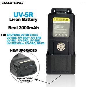 Walkie Talkie Baofeneng UV-5R Pil Gerçek 3000mAh Destek UV5R BF-F8HP F8 UV5RT İKİ YOL RADYOLARI İÇİN TİP C TİPLİK