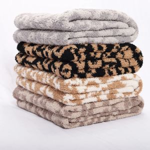 set coperte per pile per bambini morbidi per bambini leopardo coperte a maglia a maglia divano da letto per biancheria da letto per bambini neonati per sonno