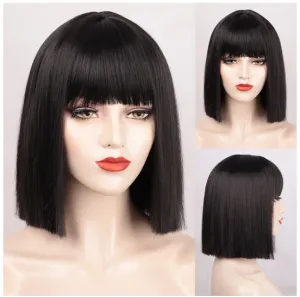 Toppers Mulheres Toppers com franja perucas de cabelo humano reais para mulheres Bobo Hair Wigs Topper Stragiht Black Hair Toppers Extensões de cabelo mulheres