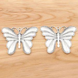 Collane a pendente 2 pezzi Colore d'argento antico grande Insetto farfalla Ciondoli per la collana fai -da -te che producono Accessori