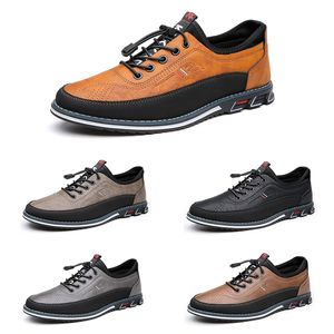 Gai Männer lässige Schuhe Schwarze Brwon Orange Leder Trendy Fashion Mens Schuhe Stickerei Arbeiten Sneaker Mode Trainer