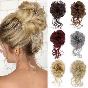 Chignon Chignon Chignon AZQUEEN Synthetic Messy Chignon Dount Hair Bun with Elastic Band Curly Messy Bun Scrunchies Updo Hairpiece for W