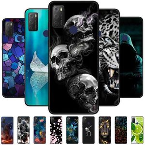 Case di telefonia cellulare per TCL 20Y 20E Case Black Silicone Bumper Wolf Lions Cover TPU morbido per TCL 20E 6125f Funda Coque TCL20Y 20 Y 6156D SHELLS 240423