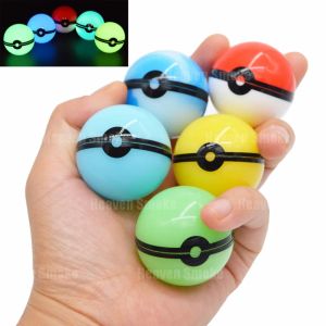 Jars Glow in Dark Pokeball Wax Silicone Jar Nonstick Container for Storage Cosmetic Concentrate Lip Balm,Jewery,Pills etc.