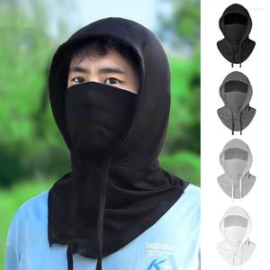 Berets Quick Drying Cooling Balaclava Breathable Sunscreen Full Head Mask Solid Color Sun UV Protection Hood Outdoor Camping