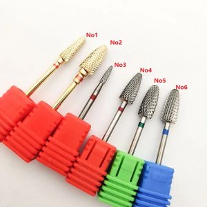 Bits 6 Size Tungsten Carbide Nail Drill Bit 3/32" Rotary Manicure Cutters Bits For Manicure Drill Accessories Gel Removal