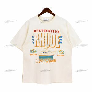 RHUDEシャツメンズTシャツデザイナーTシャツスウェットシャツ色の描画TシャツカジュアルTシャツ