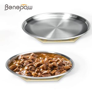 Forniture Benepaw in acciaio inossidabile ciotola gatto poco profonda durevole baffi di rilievo piatti per alimenti per acqua per gattini per cuccioli di grandi dimensioni di cani di grossa taglia