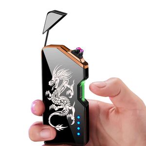 Dual ARC Cool Electric Lighter Flameless Windproof Plasma USB Rechargeable Cigarette Disposable Induction Lighters Men's Gadgets