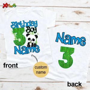 Blazers Panda Birthday Shirt for Boys Girls First Birthday Shirt Personalized Name Shirt Summer Clothes Children Funny Gift Tee Fashion