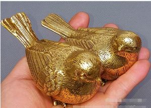 Hantverk Copper Sparrow Sparrow Bird Ornaments Home Möbler Dekorativ brons Antik samling av Souvenirs1086271