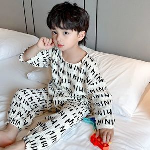 2 Colors Summer Spring Kid Girl Boy Cotton Pajama Set.Toddler Baby Short Sleeve Pyjamas Set Cute Sleepwear.Children Clothing 240418