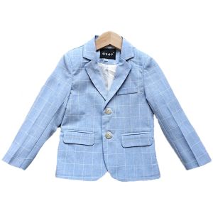 Tees Jungen Mädchen Blau Blazer Jacke Gentleman Kinder Geigen Tanz Show Performance Jacke Kinder formelle Hochzeits Geburtstagsfeier Jacke