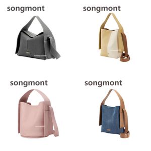 مصمم العلامة التجارية Songmont أكياس Luna مقبض القابض سلة Crossbody Song Handbag دلو الإبط Hobo الكتف الفاخرة كبيرة نصف القمر الجلود حمل