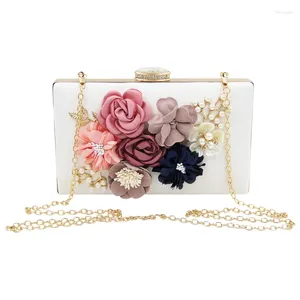 Umhängetaschen Frauen Clutch Bag Florale Party Geldbörse Hochzeit Abend Handtaschen weiß