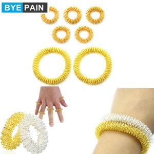 Prodotti Byepain 5pcs Anelli di massaggio per l'accessore + 2 pezzi Anelli da massaggio al polso, anello di massaggio per la circolazione del dolore di medicina cinese