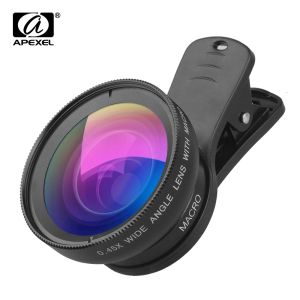 Filtreler Apexel cep telefonu lens kiti 0.45x süper geniş açı ve 12.5x süper makro lens HD kamera iPhone x 8 iPad Samsung için Ödül