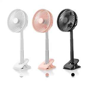 USB Desk Fan 2600mAh laddningsbart batteridrivet klipp på 4 hastighetsportabel liten för barnvagnsgolfvagn Treadmillquiet 240422