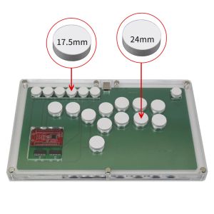 Spel full set Alla knappar Cap Hitbox Style Arcade Game Console Joystick Fight Stick Parts Game Controller för PC/PS4 -knappar OBSF24