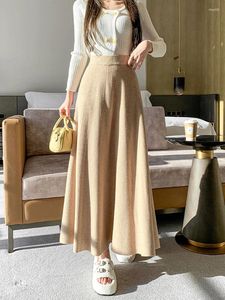 Skirts Extra Long Skirt Womenankle Length Autumn And Winter TemperamentTall OversizedUmbrella Skirtlong Knit A-line