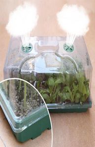 Planters krukor 12 håls växtfrö tillväxtskolan Box Odlingsträdgård Tray Plastic Mini Greenhouse Flower Planting1242430