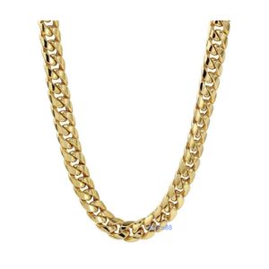 10k 14k 18k 18k in oro solido Miami Cuban Link Real Collana