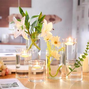 Vases 3pcs Different Sizes Cylinder Centerpieces Tall Clear For Wedding Glass Rustic Home Decor