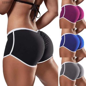 Shorts femininos femininos levantando roupas íntimas de baixo tendência esportiva de baixa elevação