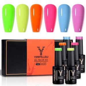 Gel yokefellow gel smalto gel color arcobaleno colore 10 ml 6pcs/set per kit gel per chiodo semipermanente per chiodo semipermanente fai -da -te fai da te.