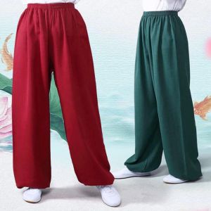 Clothing Cotton Linen Tai Chi Pants Lantern Breathable Women Men Martial Arts Pants Yoga Taekwondo Boxing Karate Jeet Kune Do Trousers