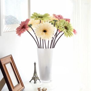 Flores decorativas de 50cm FLOR FILURA ARTIFICIAL DIA12cm Girassol Europeu Gerbera Seda Acessórios de arranjo de seda