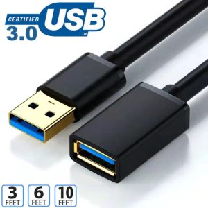 アクセサリUSB 3.0 2.0 5Gbps拡張ケーブル3フィート6フィート10フィート男性から女性USB PCコンピューターラップトップテレビハードドライブカメラ用エクステンダーケーブル