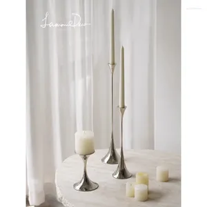 Candle Holders Ld Nordic Romantic Light Luksusowe uchwyt na stal ze stali nierdzewnej Candlelight Dinnerliving Room Miękkie wyposażenie ozdoby