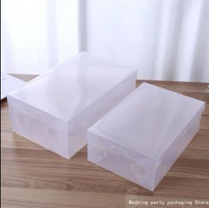 Bins 10pcs Plastic Shoe Box Transparent Clear Storage Boxes Foldable Shoes Case Holder Shoes Organizer Cases Boxes